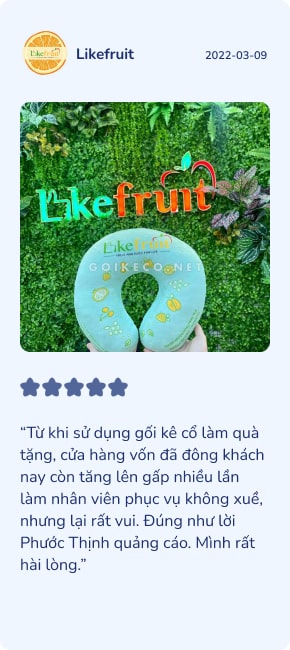Hình feedback gối kê cổ của khách hàng Likefruit